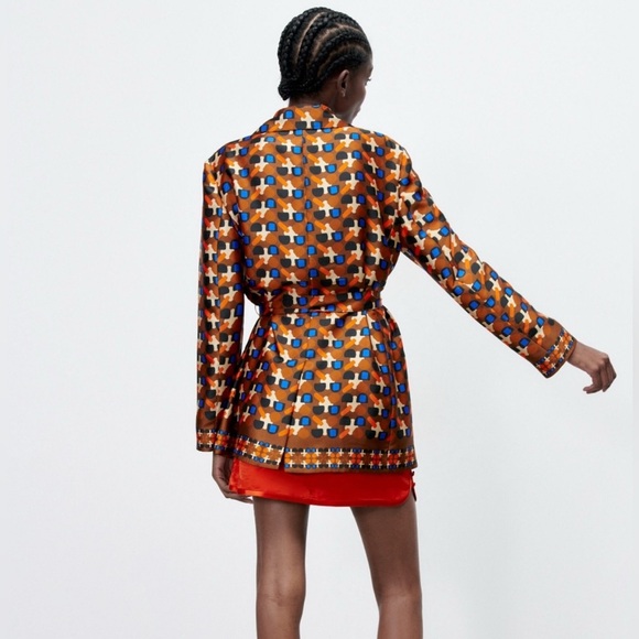 NWT ZARA Printed Blazer 3330/526, Size M - Picture 4 of 14